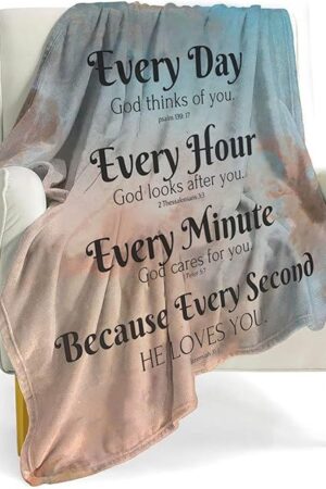 Bible Verse Blanket with Inspirational Thoughts and Prayers- Religious Throw Blanket Soft Lightweight Cozy Plush Warm Blankets for Women Men Gift 40"X 50"
