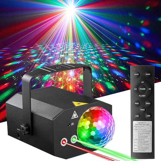Dj Party Disco Ball Lights LED Stage Strobe Light Black