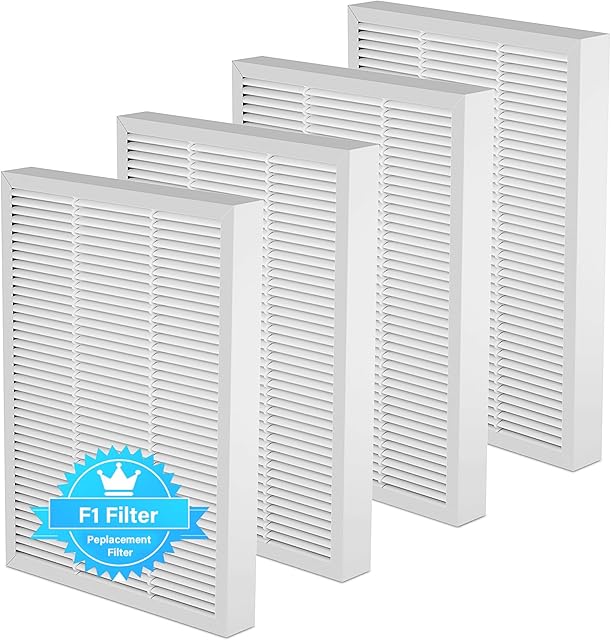 4 Pack F1 Air Filter Replacement Compatible with 3M Filtrete Air Puri-Fier Models FAP-T02WA-G1 FAP-T02-F1 FAP-C01-F1 FAP-C01BA-G1 FAP-ST02W and FAP-ST02N,Ture HEPA F1 Filter for Air Puri-Fier