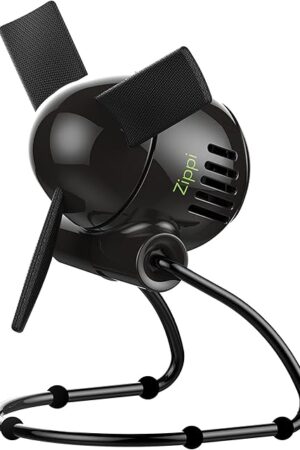 Vornado Zippi Small Personal Fan, Foldable Cooling for Desk, 2 Speed Settings, Soft Nylon Blades, Directable Airflow, Compact Design, Perfect Fan for Office and Bedroom, Multiple Color Options, Black