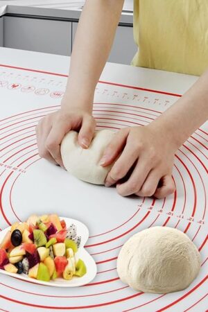 32x24" Extra Large Dough Mat Silicone Baking Mats for Rolling Pastry Kneading Sheet Sourdough Bread Baking Supplies Red