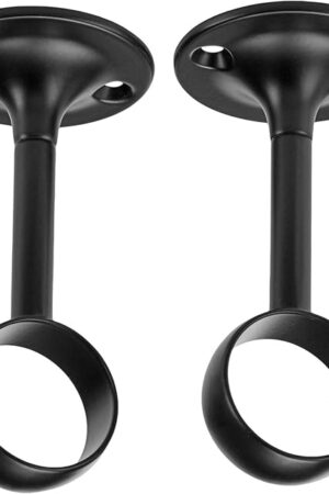 Amazon Basics Curtain Rod Ceiling-Mount Bracket, Set of 2, Black