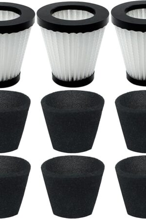 3 Pack F117 Scorption Filter Compatible with Dirt Devil Scorpion Models SD20005RED SD30025B BD22025, Compare to Part# AD40117 (3 Pack Hepa Filter & 6 Pack Sponge Filter)