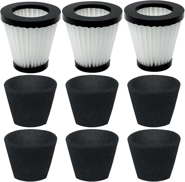 3 Pack F117 Scorption Filter Compatible with Dirt Devil Scorpion Models SD20005RED SD30025B BD22025, Compare to Part# AD40117 (3 Pack Hepa Filter & 6 Pack Sponge Filter)