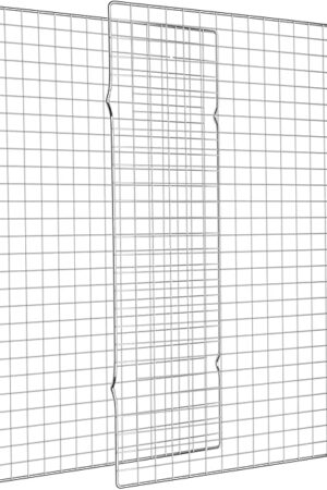Cooling Rack for Baking 2-Pack, 16x10 Inches Baking Rack, Thick Wire Cookie Rack for Cooking, Roasting, Grilling, Drying, Oven Safe, Fits Half Sheet Pan, Silver