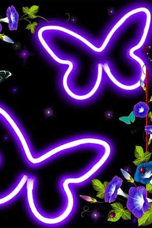 2 Pack Butterfly Neon Sign,neon signs for wall decor for Bedroom, USB/Battery Operated LED Light, Girls Room Decoration for Party, Birthday Gifts, Wedding, Holiday, Home Decor(Purple)