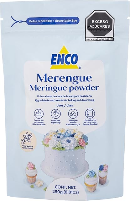 ENCO Meringue Powder 8.8 oz: Perfect for Royal Icing, Meringue Cookies, American Buttercream & more - Vanilla Flavor
