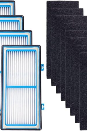4 HEPA Filters + 8 Carbon Booster Filters for Holmes AER1 Type Total Air Filter Replacement Filters for HAPF30AT and HAP242-NUC