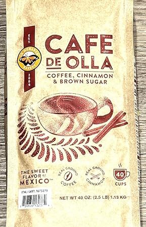 Cafe De Olla Coffee,Cinamon Brown Sugar Real Coffee Real Cinamon 40oz (1 Pack)