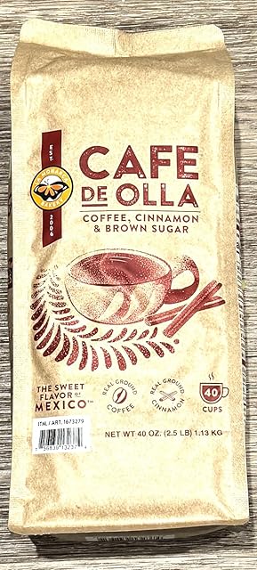 Cafe De Olla Coffee,Cinamon Brown Sugar Real Coffee Real Cinamon 40oz (1 Pack)