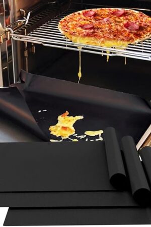 3 Pack Oven Liners for Bottom of Oven, 16x24 Inch Thick Heavy Duty Non Stick Teflon Oven Mats, BPA and PFOA Free Reusable Oven Liners for Bottom of Electric Oven