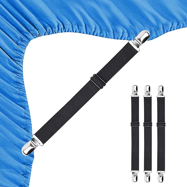 BEADNOVA Bed Sheet Straps 4 Pcs Fitted Sheet Clips