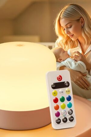 Baby Night Lights for Nursery,8 Brightness+10 Colors Baby Night Light,2400mAh Battery Lamp, Remote+Touch Control, Egg Light for Nursery Lamp, Babywearing, Sleeping