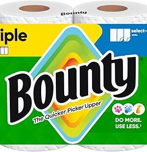 Bounty Paper Towels Select-A-Size, White, 4 Triple Rolls = 12 Regular Rolls