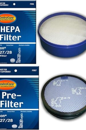 EnviroCare Premium Replacement Vacuum Cleaner Pre and Post Motor HEPA Filters made to fit Dyson DC27 & DC28