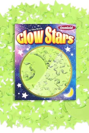 201 Pcs Glow in The Dark Stars Stickers for Ceiling, Toddler Stocking Stuffers Wall Room Decor Gifts, Luminous 3D Glowing Stars Easter Basket Stuffers for Kids Boys Girls