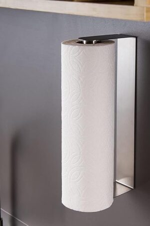 ZUNTO Paper Towel Holder Under Cabinet Self Adhesive Paper Towel Rack (No Drilling), Stainless Steel Wall Mount Paper Towel Holder, Rustproof, Easy Tear