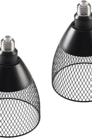 Vintage Black Metal Cage Edison Light Fixture for Table Lamp Pendant Wall Sconce & Ceiling Light Fixture 2-Pack