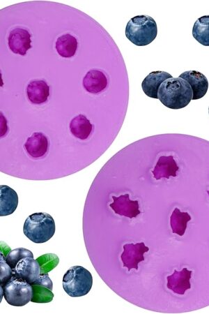 Blueberry Fondant Molds 15-Cavity Fruit Silicone Molds for Gummy Cookie Pastry Cupcake Topper Decorating Sugar Craft Gum Paste