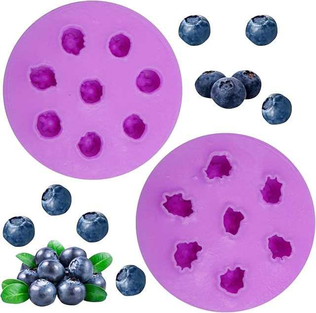 Blueberry Fondant Molds 15-Cavity Fruit Silicone Molds for Gummy Cookie Pastry Cupcake Topper Decorating Sugar Craft Gum Paste