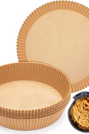 100pcs Air Fryer Disposable Liner - 7.9inch Non-Stick Parchment Paper for Baking, Roasting, Microwave - Oil-proof, Food Grade