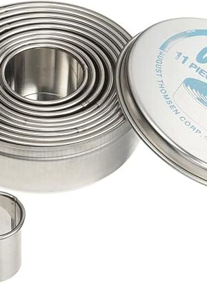 Ateco Plain Edge Round Cutters in Graduated Sizes, Stainless Steel, 11 Pc Set