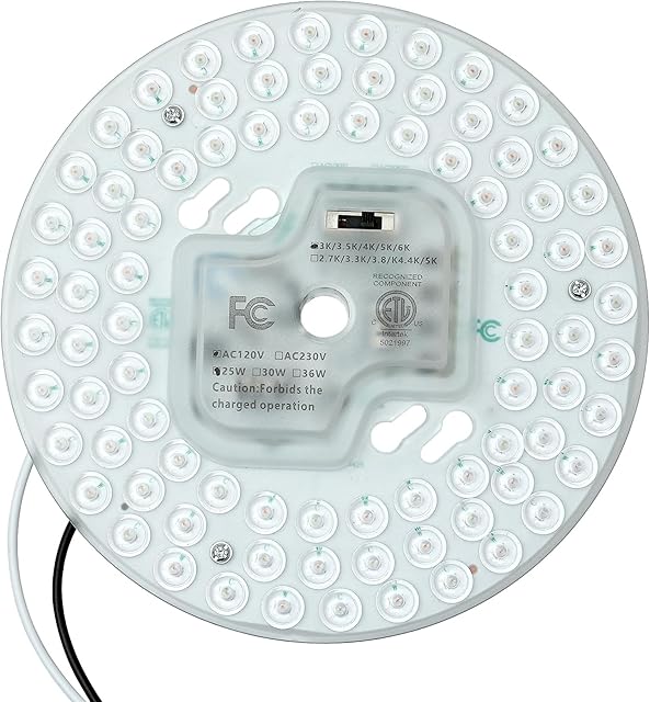 6.69'' LED Ceiling Fan Light Retrofit Kit 25W 3000LM Ceiling Light Replacement PCB Board 5CCT 3000K 3500K 4000K 5000K 6000K Adjustable 120V CRI90 Dimmable (25, watts)
