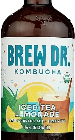 BREW DR Organic Iced Tea Lemonade Kombucha, 14 FZ