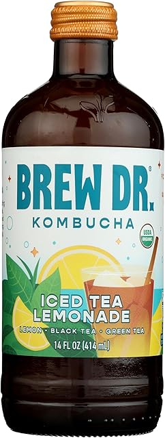 BREW DR Organic Iced Tea Lemonade Kombucha, 14 FZ