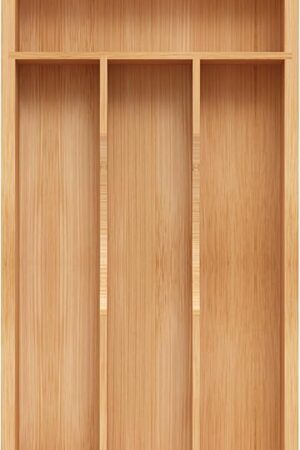 Bamboo Small Kitchen Drawer Organizer Silverware Organizer Utensil Holder