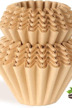 100 Count Unbleached Coffee Filters, 4-5 Cup Natural Basket Coffee Filter Paper for 5 Cup Coffee Maker, Small Coffee Travel Brewer, Single Serve Coffee Pot