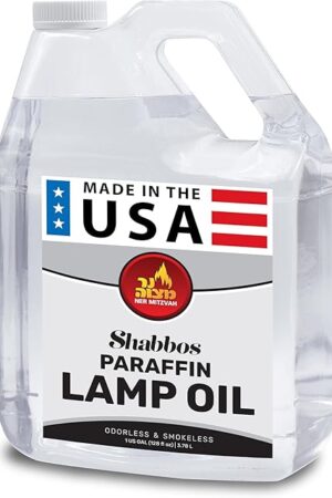 1 Gallon Paraffin Lamp Oil - Clear Smokeless, Odorless, Clean Burning Fuel for Indoor and Outdoor Use - Shabbos Lamp Oil, by Ner Mitzvah