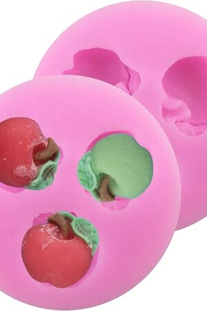 2 Pcs Apple Shape, Plant Fruit Shape Molds,Food Grade Cake Molds for Fondant, Homemade Cupcake Candy,Chocolate,Biscuit Decor, Polymer Clay Bake Ware Baking Tools