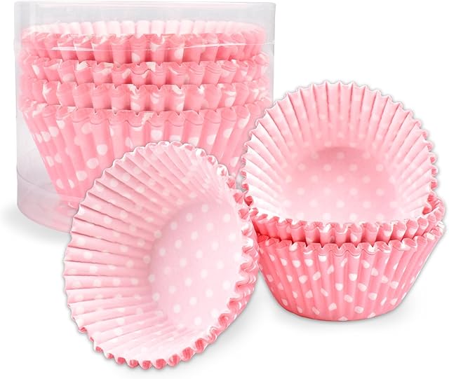 Cupcake Liners for Baking, 100PCS Muffin Liners, Standard Paper Baking Cups, Cupcake Wrappers Non Stick, Greaseproof Cup Cake Paper Cup for Wedding Birthday Party (Polka Dots)