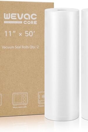 Wevac Vacuum Sealer Bags 11x50 Rolls 2 pack for Food Saver, Seal a Meal, Weston. Commercial Grade, BPA Free, Heavy Duty, Great for vac storage, Meal Prep or Sous Vide