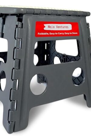 Versatile Folding Step Stool - 13 in Foldable Step Stool for Kids, Home, Camping, and Office - Lightweight, Sturdy, and Portable Foldable Stool, for Outdoors and Indoor Fun (Grey, Small 13)