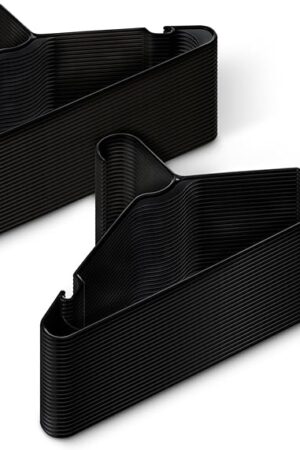 Amazon Basics Plastic Clothes Hangers, Adult Size, Black, Pack of 50