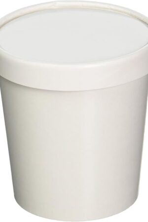25ct White Pint Frozen Dessert Containers 16 oz