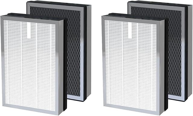4 Pack 25 Replacement Filters Compatible with MA Series 25 B1/S1/W1 Air Purifier, 3-in-1 True Hepa and Activated Carbon Filter