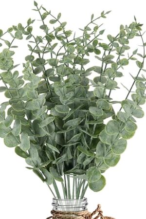 20pcs Eucalyptus Stems Artificial Eucalyptus Leaves Stems Artificial Fake Flowers for Home Office Flowers Bouquet Centerpiece Wedding Decoration Christmas Decor 2025