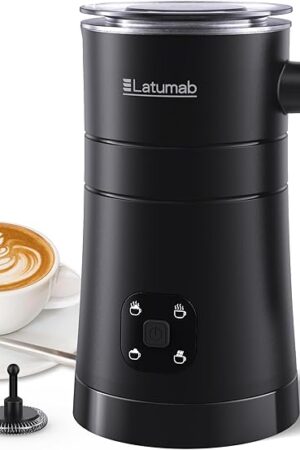 Electric Milk Frother, Latumab 4 in 1 Milk Steamer, 11.8oz/350ml Automatic Warm and Cold Foam Maker for Coffee, Latte, Cappuccino, Macchiato, Hot Chocolate, Ideal Gifts for Women, Girls
