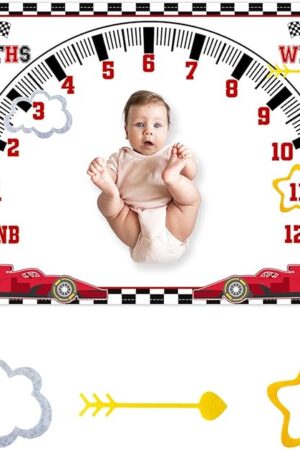 CSFOTO Racing Car Baby Monthly Milestone Blanket 60"x40"