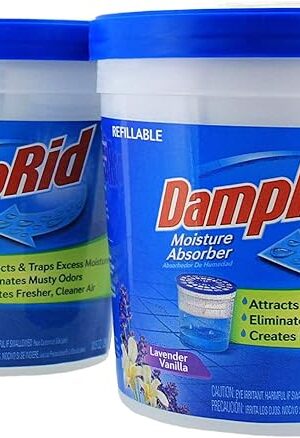 DampRid Lavender Vanilla Refillable Moisture Absorber - 10.5oz cups - 2 pack – Traps Moisture for Fresher, Cleaner Air