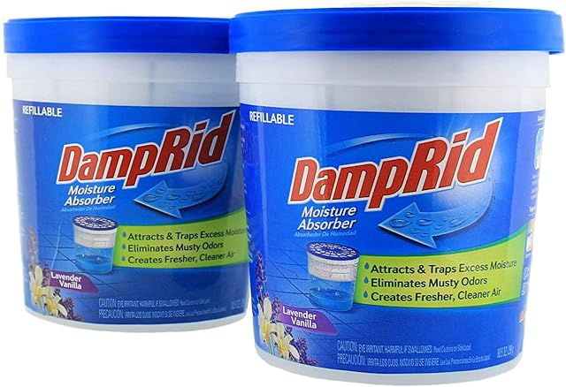 DampRid Lavender Vanilla Refillable Moisture Absorber - 10.5oz cups - 2 pack – Traps Moisture for Fresher, Cleaner Air