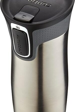 Contigo West Loop Stainless Steel Travel Mug with AUTOSEAL Lid, 16oz., Stainless Steel/Black