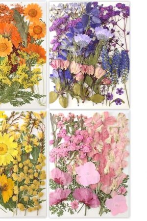 80Pcs Pressed Flowers, Dried Flowers Natural Pressed Flowers Bulk for Resin Molds, Nail Art, Scrapbooking, Candle Holder, Jewelry Making, Real Dried Pressed Flowers DIY Crafts Supplies Kit