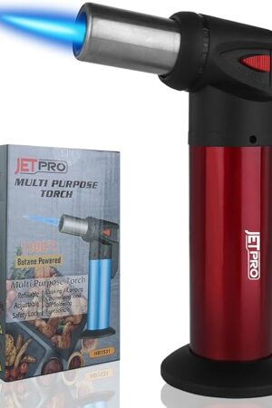 Butane Torch Lighter One-hand Operation Kitchen Cooking Torch for BBQ Baking Cream (Butane Gas NOT Pre-filled)
