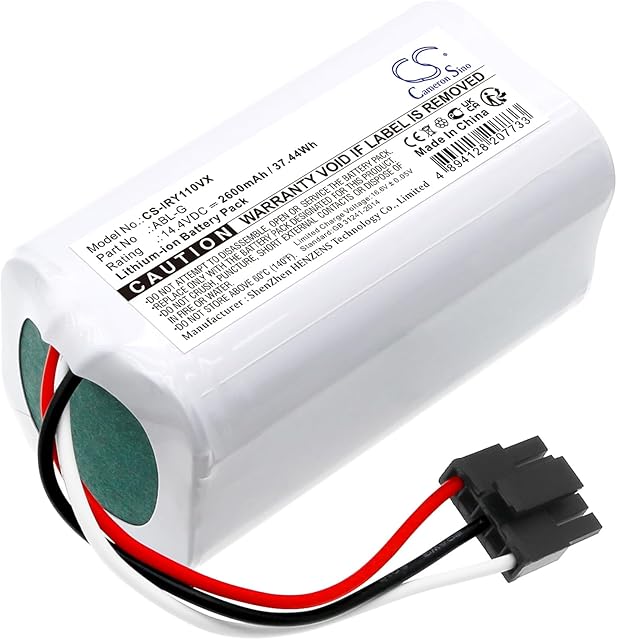 Cameron Sino Battery for iRobot Roomba Combo Essential, Roomba Combo Essential Vacuum, Y011040 PN:iRobot ABL-G 2600mAh / 37.44Wh