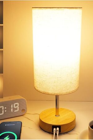 Bedside Table Lamp Yellow Color Base