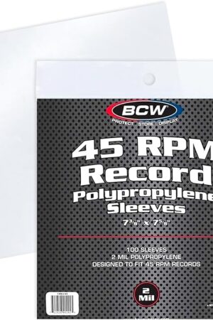 100 Vinyl 45 RPM 7" Record Poly Outer Sleeves 2 Mil New